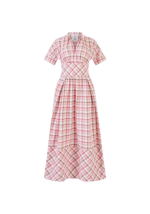 Rosie Assoulin checked pleated dress - White