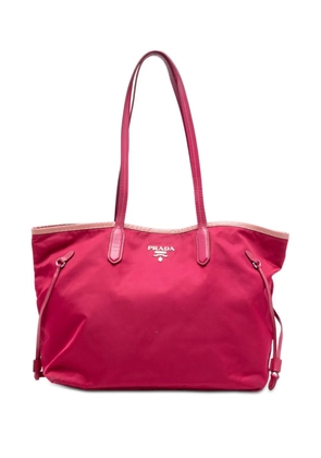 Prada Pre-Owned 2013-2025 Saffiano Trimmed Tessuto Open Convertible Tote satchel - Pink