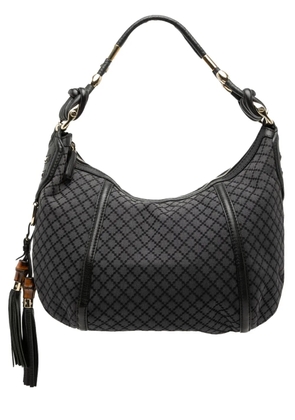 Gucci Pre-Owned 2016-2026 Medium Diamante Canvas Techno Horsebit hobo bag - Grey
