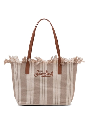 MC2 Saint Barth striped frayed tote bag - Neutrals