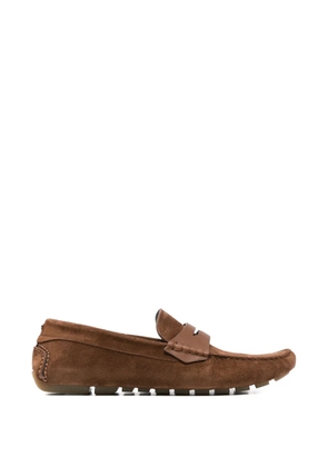Canali panel leather loafer - Brown
