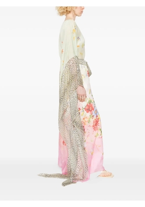 Roberto Cavalli floral-print kaftan maxi dress - Green