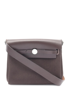 Hermès Pre-Owned 2024 Toile and Vache Hunter Herbag Zip 20 crossbody bag - Brown
