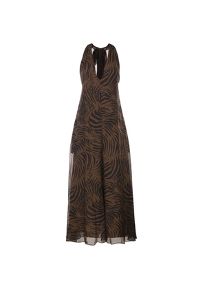 Max Mara Alice halterneck printed maxi dress - Brown