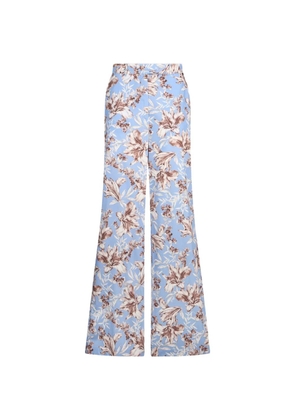 LIU JO floral-pattern trousers - Blue