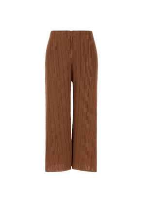 Pleats Please Issey Miyake Monthly Colors: March pleated palazzo pants - Brown