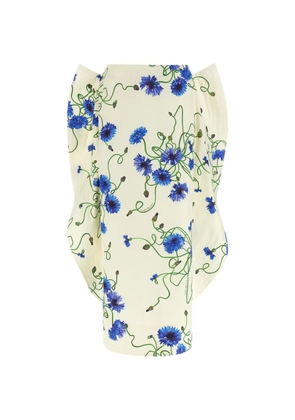 Stella McCartney floral ruffled midi skirt - Neutrals