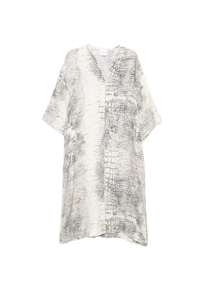 Nude V-neck printed dress - Neutrals