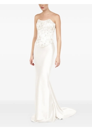 ALEXIA & ANTONIA bias-cut maxi skirt - Neutrals