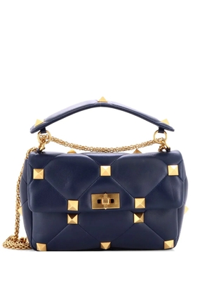 Valentino Garavani Pre-Owned Roman Stud Flap Bag Quilted Leather Large crossbody bag - Blue