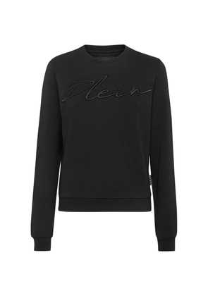 Philipp Plein logo-embroidered lounge sweatshirt - Black