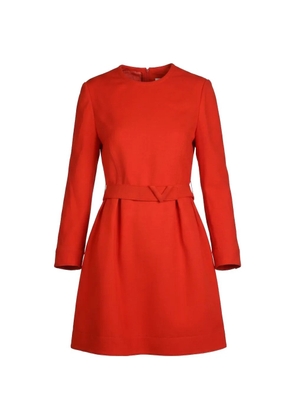 Valentino Garavani belted long-sleeve mini dress - Red