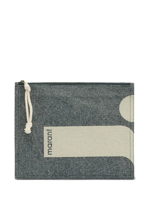 ISABEL MARANT Netia zip clutch bag - Grey