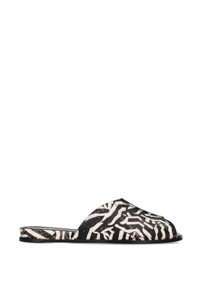 Premiata zebra-print flat sandals - Black