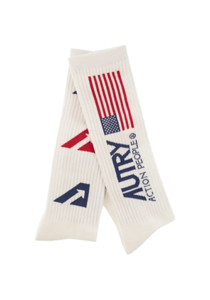 Autry flag-print socks - Neutrals
