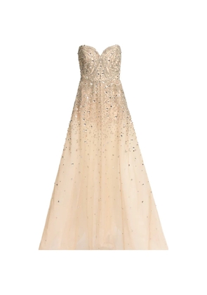 Elie Saab stud-embellished maxi dress - Neutrals