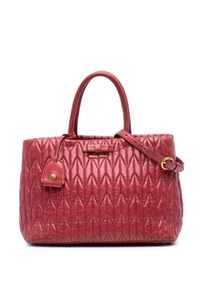 Miu Miu Pre-Owned 2010-2020 Matelasse Lambskin satchel - Pink