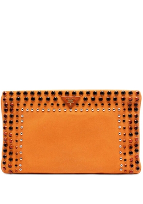 Prada Pre-Owned 2010-2025 Canvas Canapa Bijoux clutch bag - Orange