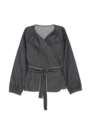 Nine In The Morning V-neck tie-fastening blouse - Grey