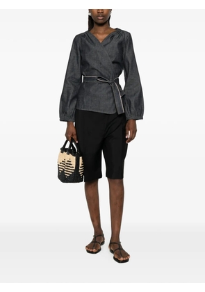 Nine In The Morning V-neck tie-fastening blouse - Grey