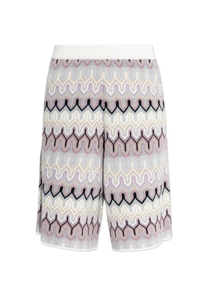 Akep geometric-pattern bermuda shorts - White