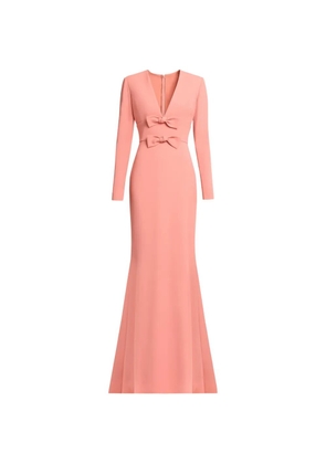 Elie Saab bow-detail V-neck maxi dress - Pink