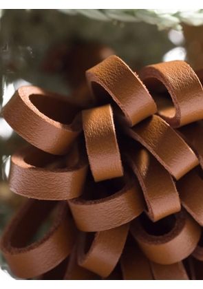 Miu Miu leather and raffia-effect yarn trick - Brown