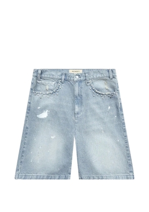 RETERNITY studded-detail denim shorts - Blue