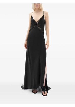 Ann Demeulemeester Lala lace-trim split maxi dress - Black