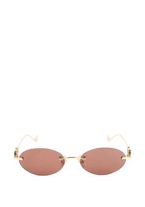 VALENTINO GARAVANI EYEWEAR logo oval-frame sunglasses - Gold