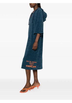 Osklen hooded V-neck dress - Blue