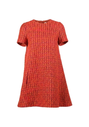 Valentino Garavani short-sleeved textured mini dress - Orange