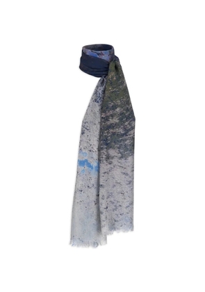 Akris printed frayed scarf - Grey