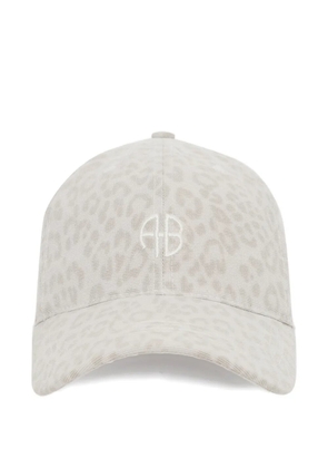 ANINE BING Jeremy leopard-pattern baseball cap - Neutrals