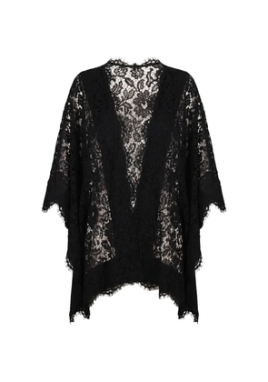Valentino Garavani lace fringed cape - Black