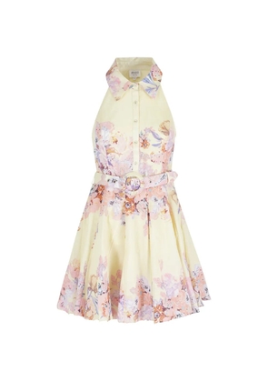 Hemant And Nandita floral-belted shirt dress - Neutrals