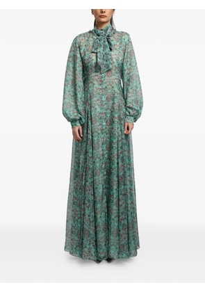 MIAU by Clara Rotescu Riyadh floral-print maxi dress - Green
