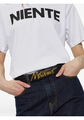 Moschino signature leather belt - Black