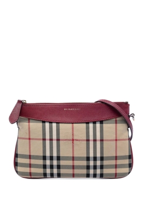 Burberry Pre-Owned 2000-2017 Haymarket Check Canvas Peyton crossbody bag - Red