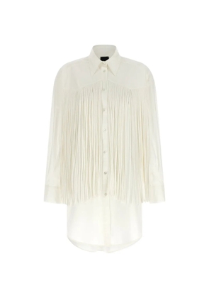 PINKO fringed buttoned mini dress - Neutrals