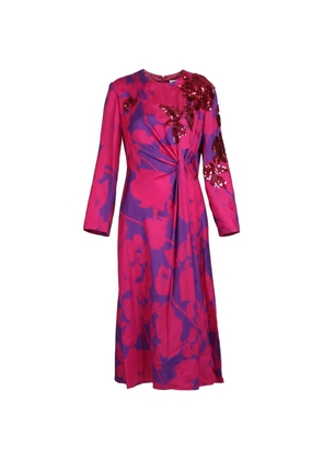 Valentino Garavani sequin-detail floral-print midi dress - Pink