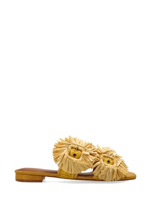 Kurt Geiger London Raffia Buckle flat sandals - Yellow