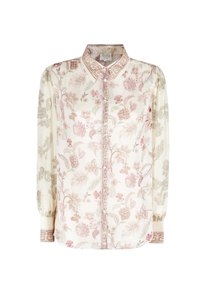 Hemant And Nandita Dani floral-buttoned shirt - Neutrals