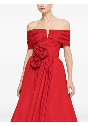 NISSA off-shoulder floral dress - Red