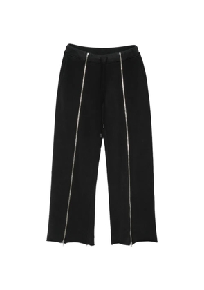 R13 zip raw-hem trousers - Black