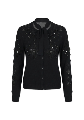 Valentino Garavani beaded bow cardigan - Black
