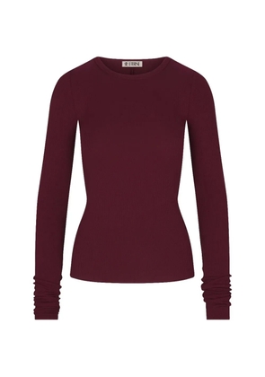 ETERNE long-sleeve ribbed top - Red