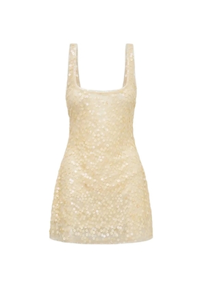 LoveShackFancy sequin scoop neck dress - Neutrals