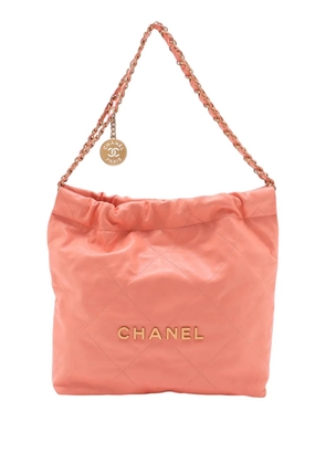 CHANEL Pre-Owned 2021-2025 Small Quilted Shiny Calfskin 22 Handbag tote bag - Pink