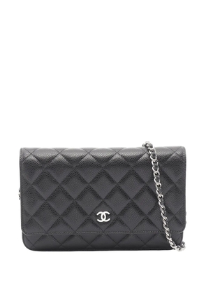 CHANEL Pre-Owned 2021-2026 CC Quilted Caviar Wallet on Chain crossbody bag - Black
